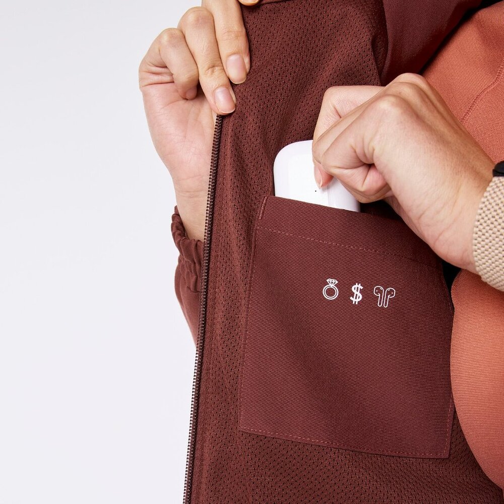 Figs Sydney Scrub Jacket in Walnut, Size Medium - Picture 7 of 12